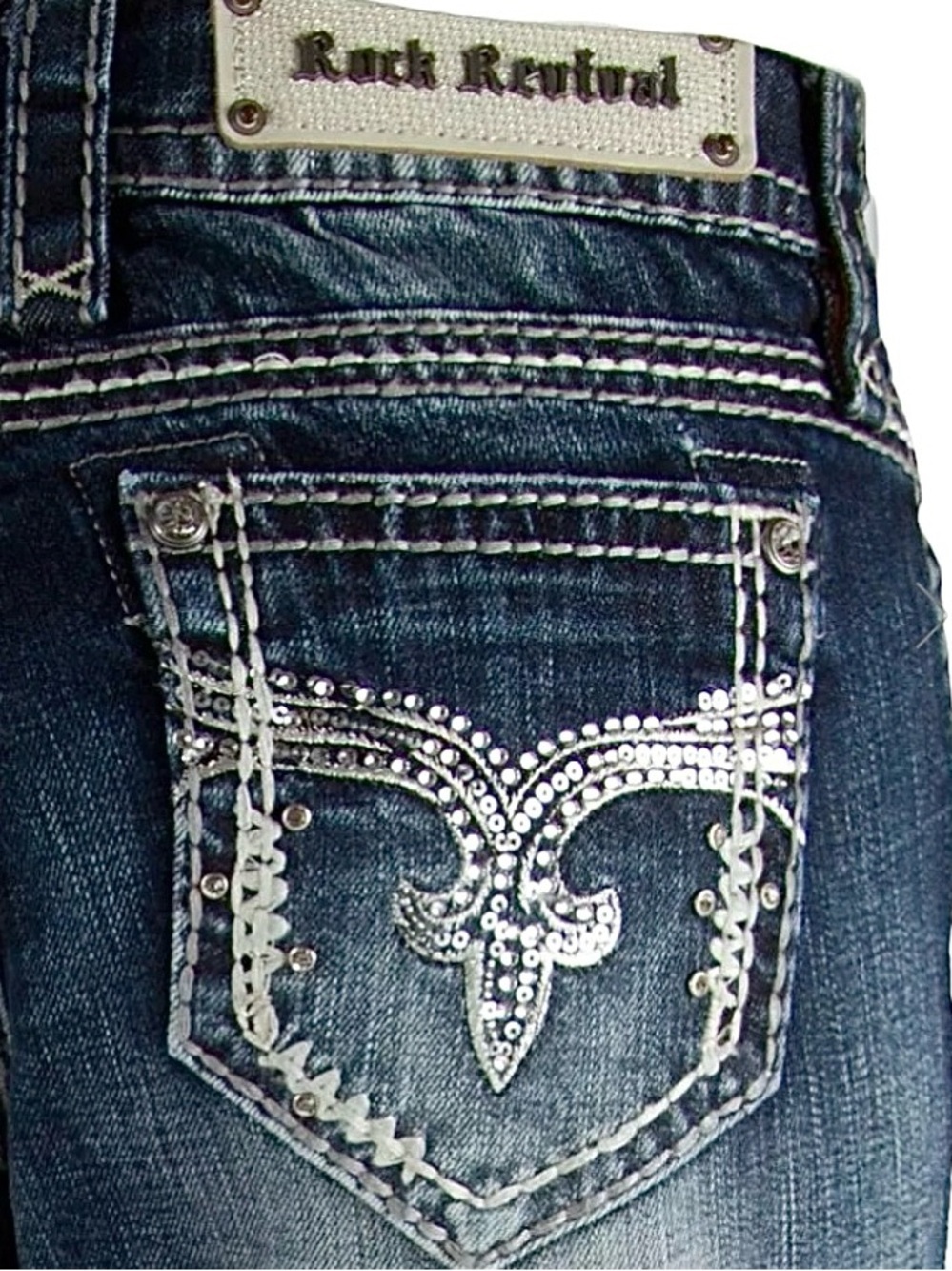 Rock Revival Lynkai Rhinestone Cropped Jeans Women’s Size 27